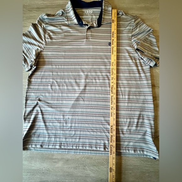 ⛳️ Izod Golf Polo Grey with Multi color stripes XXL ⛳️ - Picture 4 of 6